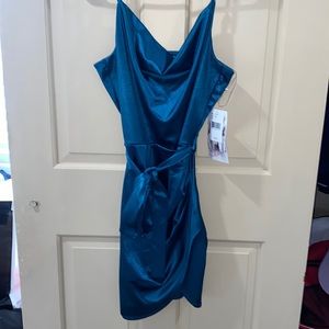 Silk teal dress